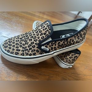 VANS leopard print slip-ons